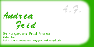 andrea frid business card